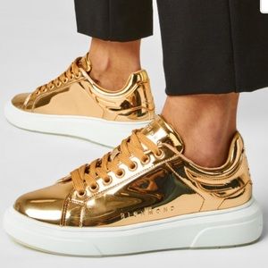 ⭐️ John Richmond | Gold Metallic Trainers | 9